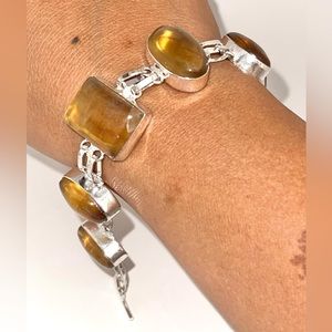 Yellow Brown Translucent Fluorite Bracelet